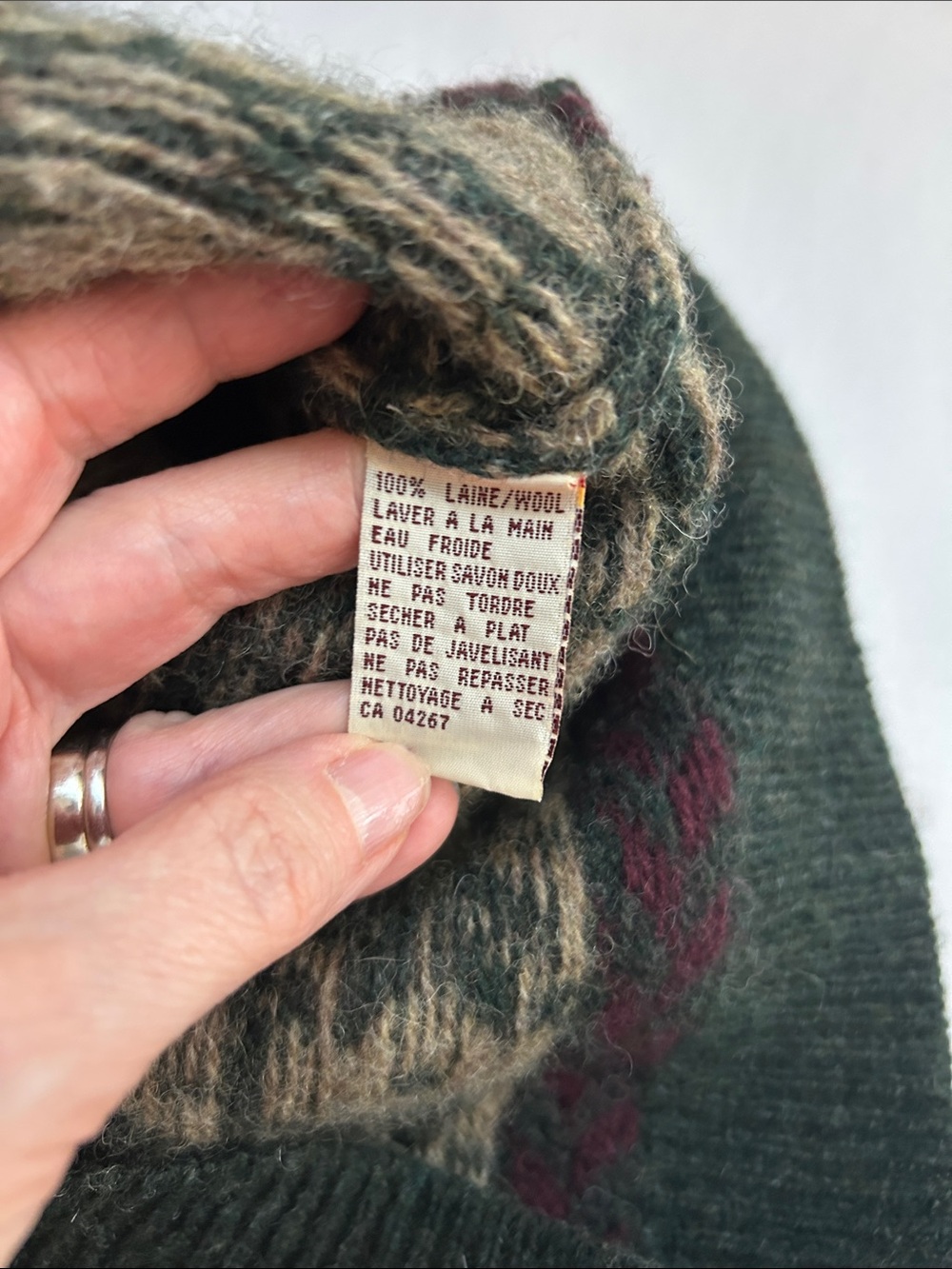Vintage G.A.M Nordic Cottagecore Print Wool Cardigan Sweater - Picture 5 of 12